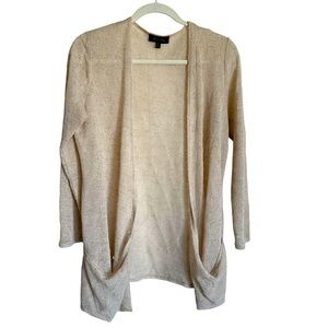 Melissa Paige shear open front sweater Size Medium. Tan
